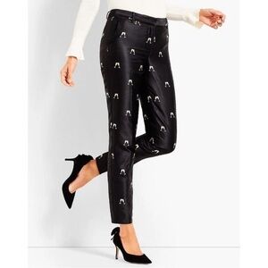 Talbots Black Ankle Pants with White Pattern